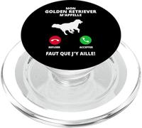 Mon Golden Retriever m'appelle Faut Que J'y Aille Appel PopSockets PopGrip pour MagSafe