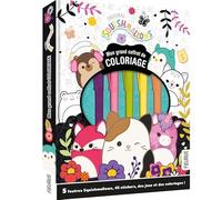 Mon grand coffret coloriage Squishmallows - 5 feutres Squishmallows, 45 stickers, des jeux et des co