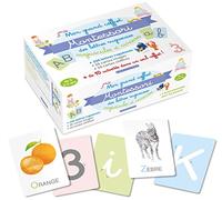 Larousse Coffret Montessori, 104 lettres rugueuses majuscules et cursives, 26 cartes, 10 chiffres
