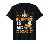 Mon Grand frère a 4 Ans, Boy Digger Construction T-Shirt