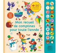 Mon grand livre sonore - Mon recueil de comptines pour toute l'année - Dès 1 an - Thierry Bedouet - Milan Eds - cartonné - Comptine, chant