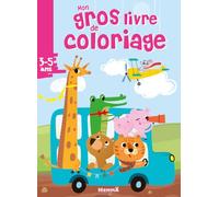 Mon gros livre de coloriage - Autobus bleu et animaux - Gros livre de 192 pages de coloriages - Dès 3 ans