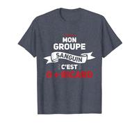 Mon Groupe Sanguin C'est O + Ricard - Apéro T-Shirt, Homme, Bleu Chiné, 4XL
