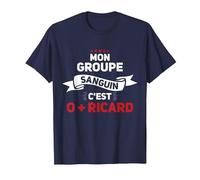 Mon Groupe Sanguin C'est O + Ricard - Apéro T-Shirt, Homme, Bleu Marine, 3XL