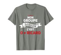 Mon Groupe Sanguin C'est O + Ricard - Apéro T-Shirt, Homme, Vert Kaki chiné, M