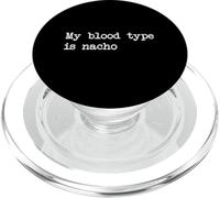 Mon groupe sanguin est nacho Funny Nacho Minimalist Typewriting PopSockets PopGrip pour MagSafe