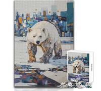 Mon Habitat:Ours Polaire dans Un Paysage Urbain - Puzzle de 1000 pièces pour Adolescents - Jeu éducatif et ludique - Idée Cadeau Originale et attentionnée - Dimensions:38x26cm