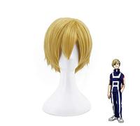 Mon héros Academia Neito Monoma court lin Blonde résistant à la chaleur cheveux Cosplay Costume perruque + casquette de perruque gratuite MZ1269