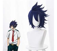 Mon héros académique Boku No Hiro Akademia Amajiki Tamaki Cosplay perruque courte bleu foncé cheveux synthétiques Perucas jeu de rôle Costume perruques