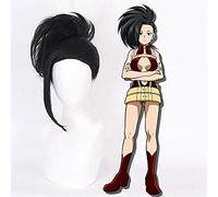 Mon héros académique Boku No Hiro Akademia Momo Yaoyorozu Cosplay perruque noir résistant à la chaleur Synthèse cheveux Anime Costume perruques KUQX806