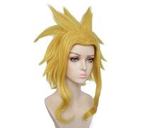 Mon héros académique Boku no Hiro Akademia tout pourrait court doré synthétique résistant à la chaleur Cosplay perruque de cheveux + une casquette YB-200