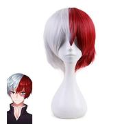 Mon héros académique Shoto Todoroki Shouto blanc rouge perruque courte Cosplay Costume Boku pas de héros académique résistant à la chaleur cheveux hommes perruques