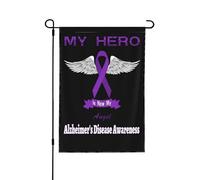 Mon Héros Est Devenu Mon Ange : Sensibilisation À La Maladie D'Alzheimer Drapeaux De Jardin Double Face Drapeau De Cour Suspendre Bannière Pour Clubs Plage Intérieure 30X45cm