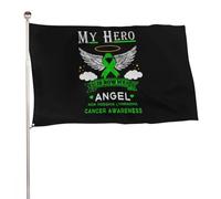 Mon héros est devenu mon ange - Thème de sensibilisation au lymphome non hodgkinien - Grand drapeau d'extérieur - Décorations et fournitures pour fêtes - 90 x 150 cm