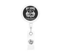 Mon héros est maintenant mon ange cerveau Cancer Awarene porte-Badge rétractable bobine Clip porte-carte d'identité pour infirmière étudiant employé de bureau