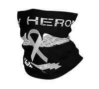 Mon Héros Est Maintenant Mon Ange - Sensibilisation Au Cancer du Cerveau Homme Femme Bandeau Multifonctionnel Écharpe Tube Léger Bandana pour Golf Hiver Randonnée Yoga