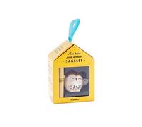 Marabout Figurine porte-bonheur Mon hibou Sagesse – Porcelaine, citation inspirante sur parchemin