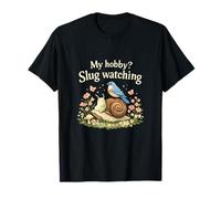 Mon Hobby Slug Watching cottagecore Escargot et Bluebird T-Shirt