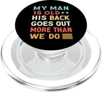 Mon Homme Est Vieux Humour Sarcastique Mal De Dos PopSockets PopGrip pour MagSafe