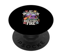 Mon Imagination respire Le Plaisir du Dragon de feu PopSockets PopGrip Adhésif