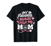 Mon infirmière préférée m'appelle Maman T-Shirt Graphique avec Valeur, Homme, Noir, L