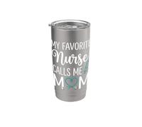 Mon infirmière préférée m'appelle maman Une mère infirmière fière Gobelet isotherme en acier inoxydable double paroi