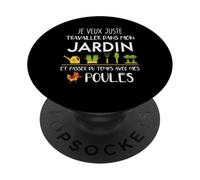 Mon Jardin Mes Poules Humour Jardinage Jardinier Potager PopSockets PopGrip Adhésif