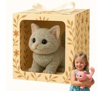 Mon jouet réaliste pour chat - Apporte une joie et une chaleur infinies. Le nouveau chaton robot, un jouet en peluche réaliste qui se comporte comme un vrai chat (gris)