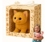 Mon jouet réaliste pour chat - Apporte une joie et une chaleur infinies. Le nouveau chaton robot, un jouet en peluche réaliste qui se comporte comme un vrai chat (jaune)