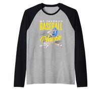 Mon Joueur de Baseball préféré m'appelle Papa Sports Manche Raglan