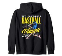 Mon Joueur de Baseball préféré m'appelle Papa Sports Sweat à Capuche