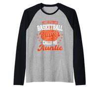 Mon joueur de basket-ball préféré m'appelle Auntie Basketball Manche Raglan
