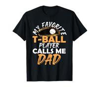 Mon joueur de T-ball préféré m'appelle papa - Baseball Dad T-Shirt