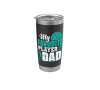 Mon joueur de volleyball préféré m'appelle papa Gobelet isotherme en acier inoxydable double paroi