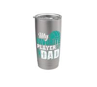 Mon joueur de volleyball préféré m'appelle papa Gobelet isotherme en acier inoxydable double paroi