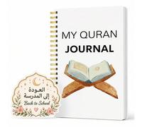 Mon Journal Cahier à Spirale, Planificateur d'Étude et de Réflexion Islamique pour Notes, Suivi de Lecture Quotidienne, Objectifs de Prière, Mémorisation de Versets et Journal de Foi Personnel Fournit