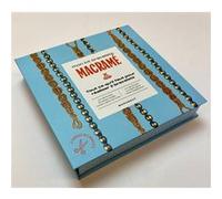 Marabout Kit bracelet macramé Mon kit - fil bleu orage, doré et jaune, perles rondes, livret