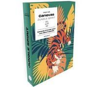 Mon Kit Canevas Jungle Spirit - Canvevas À Broder Pour Une Déco Tropicale - Coffret Avec 1 Toile À Canevas, 1 Aiguille, 7 Échevettes Et 1 Livret