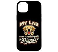 Mon Labrador n'a jamais de Mal à se Faire des Amis, Funny Labrador Coque pour iPhone 14 Plus