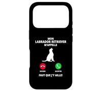 Mon Labrador Retriever m'appelle Faut Que J'y Aille Appel Coque pour iPhone 17 Pro