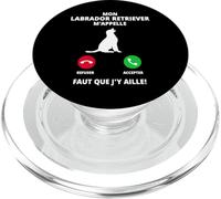 Mon Labrador Retriever m'appelle Faut Que J'y Aille Appel PopSockets PopGrip pour MagSafe