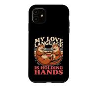 Mon langage d'amour est de se Tenir la Main sur Un Couple de loutres Coque pour iPhone 11
