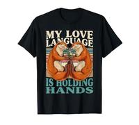Mon langage d'amour se Tient la Main en Couple de loutres T-Shirt
