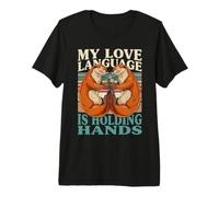 Mon langage d'amour se Tient la Main en Couple de loutres T-Shirt Haut de Gamme