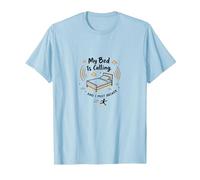 Mon lit m'appelle et Je Dois répondre à Funny Sleep Lover Art T-Shirt, Homme, Bleu Céleste, M