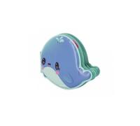 JANOD - Livre de Bain Baleine - Jouet de Bain pour Bébé - 8 Pages Illustrées - Livre d'Éveil en Forme de Baleine - Dès 10 Mois, J04720, Bleu