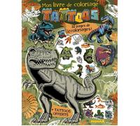 Mon livre de coloriage tattoos (Dinos) - 32 pages coloriages ! + tattoos offerts