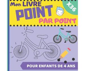 Mon livre POINT PAR POINT pour enfants de 4 ans: Point par point progressif de 1 à 10 points puis de 1 à 20 points avec animaux et véhicules et aide mémo des chiffres et nombres