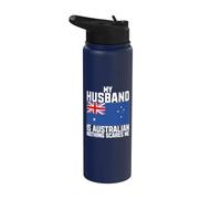 Mon mari est australien, rien ne m'effraie Stainless Steel Insulated Water Bottle