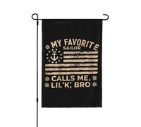 Mon marin préféré m'appelle petit frère - Drapeau de jardin - Petit drapeau de jardin 12x18 - Bannière double face pour la décoration extérieure
